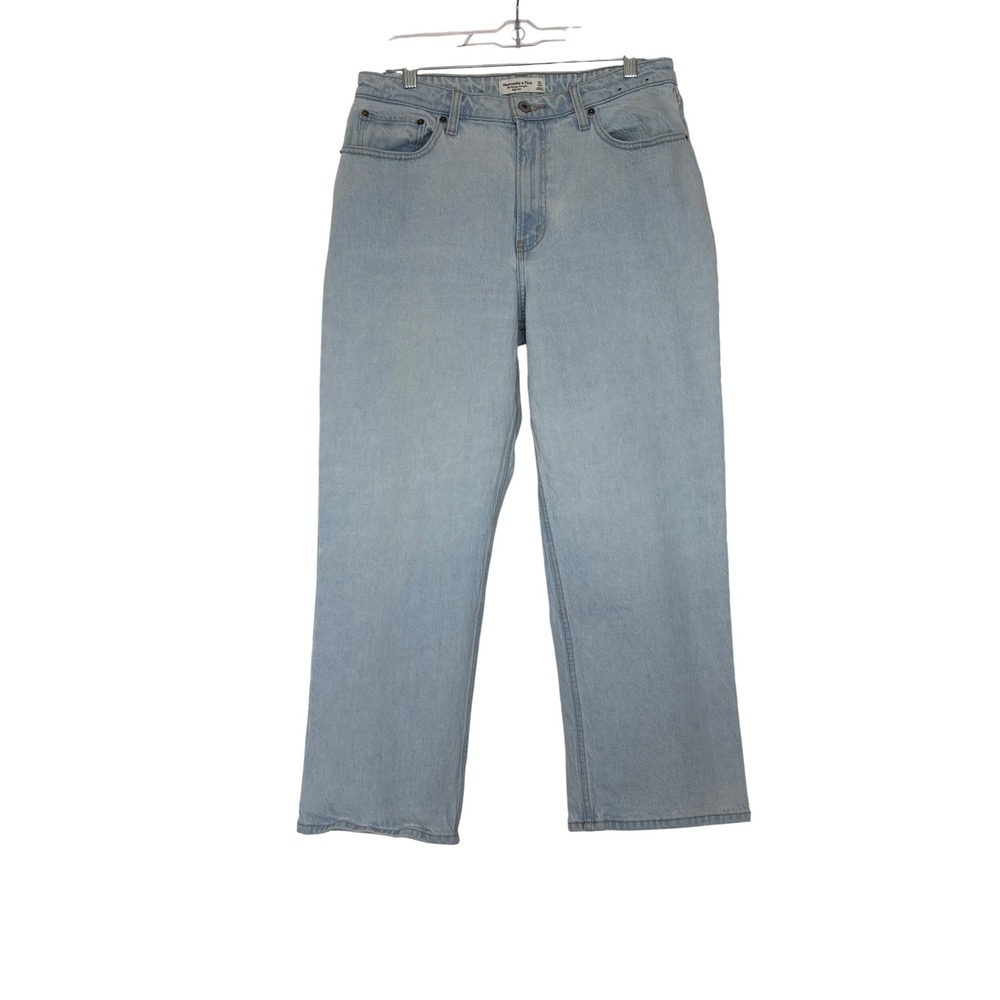 Abercrombie & Fitch Curve Love Vintage Straight High Rise Jeans 31 Short Light